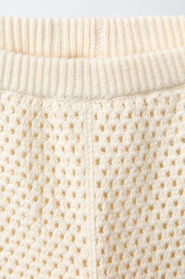 CROCHET KNIT CULOTTES WITH FLOWERS - Ecru by Zara - Image 2
