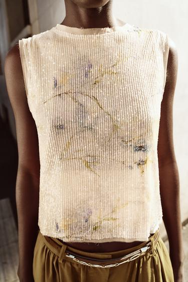 TOP EN MAILLE PAILLETTES - Multicolore de Zara - Image 3