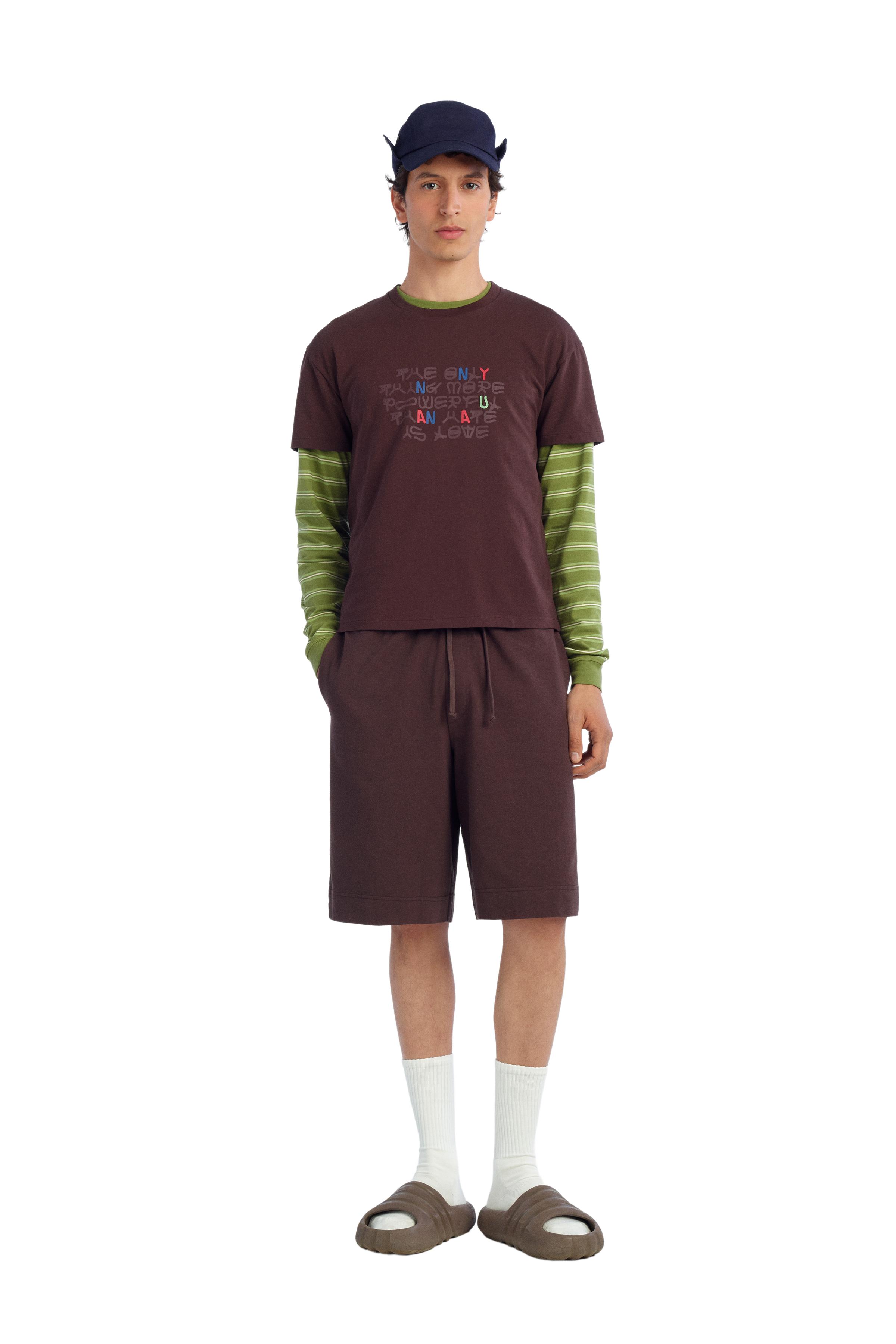 Мужские футболки Zara CROPPED FIT LOVE TEXT T-SHIRT