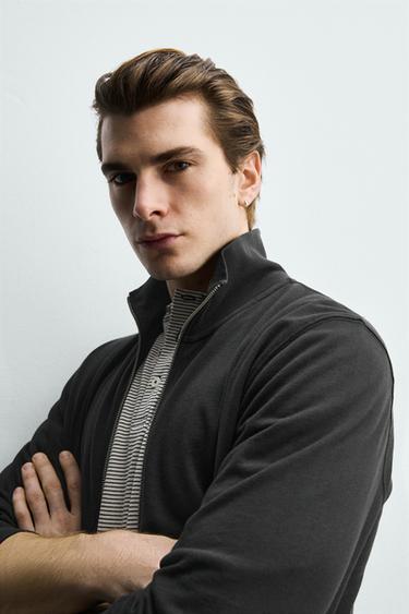 SWEAT REGULAR FIT ZIPPÉ - Gris anthracite de Zara - Image 4