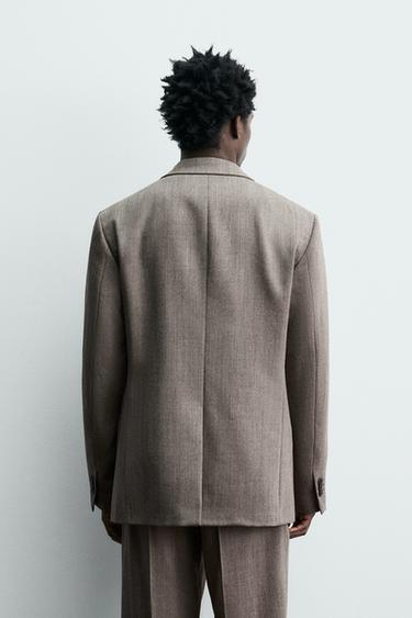 BLAZER DE COSTUME 100 % LAINE - Marron clair de Zara - Image 2