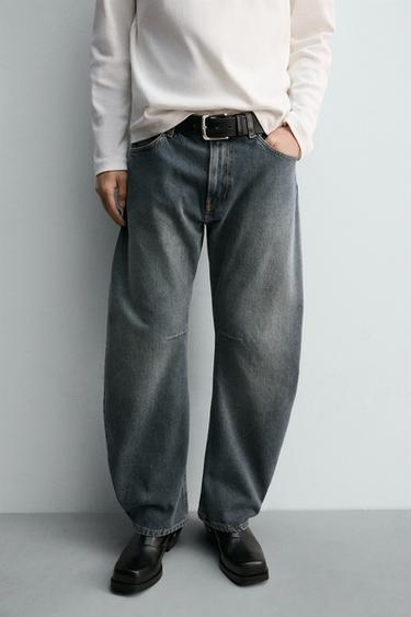 Zara 桶型牛仔褲 - 藍色 / 綠色