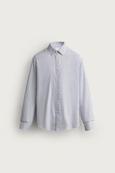 STRUCTURED REGULAR FIT SHIRT — striped 1