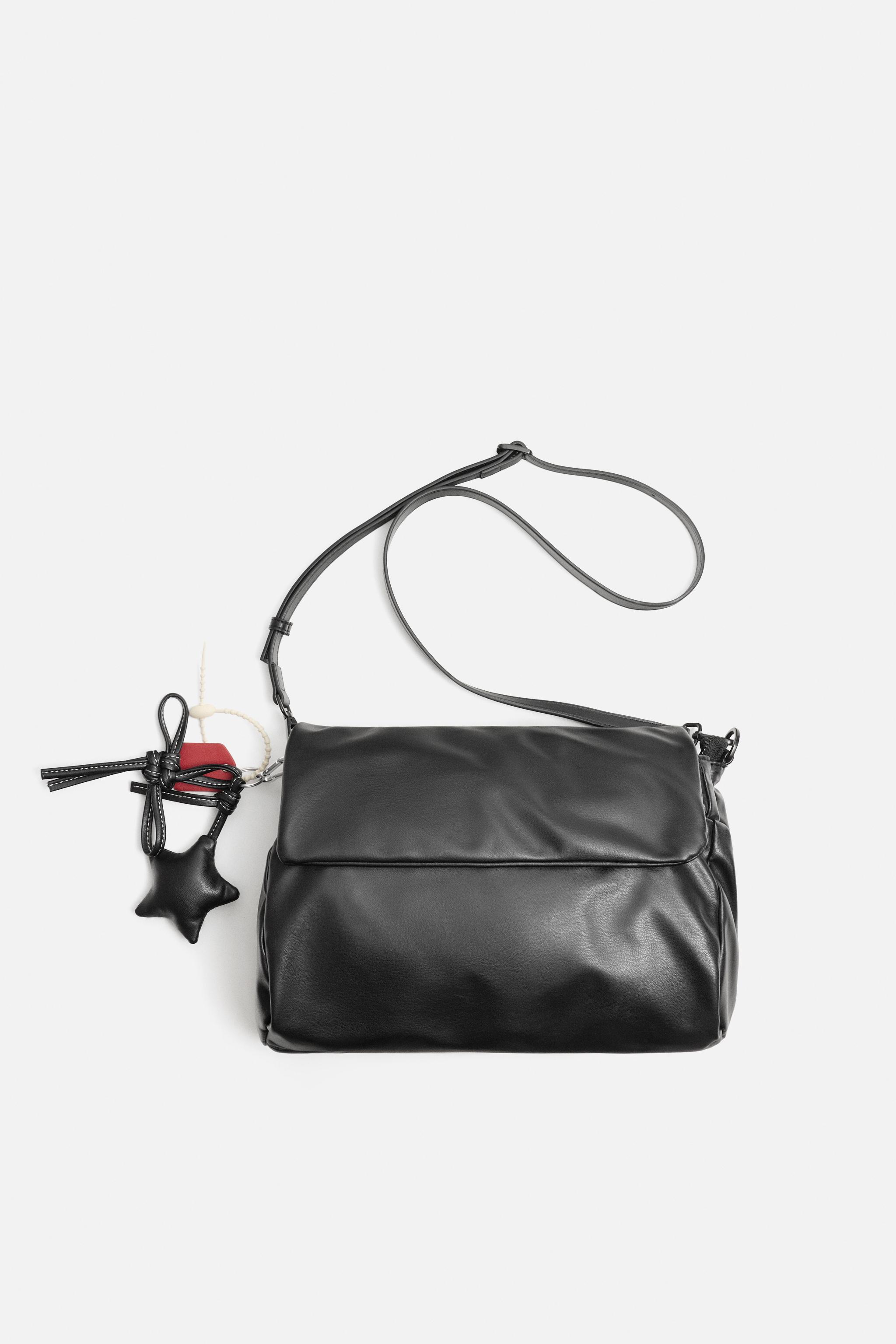 ʕ•ᴥ•ʔ FLAP CROSSBODY BAG WITH KEYRING - Black | ZARA South Africa