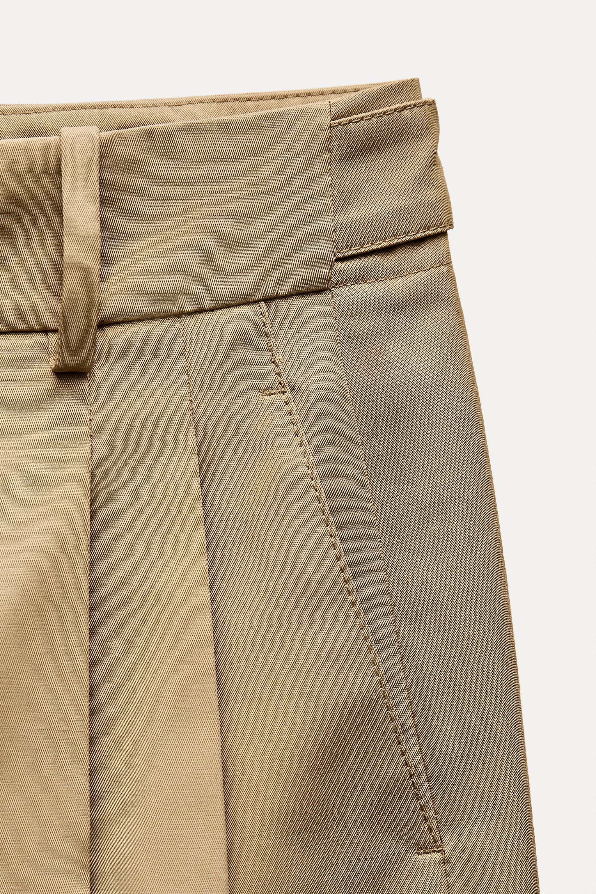 PLEATED PANTS ZW COLLECTION - Beige