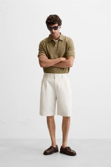 POLO ESTRUCTURA PIQUÉ - verde lavado de Zara - Imagen 0