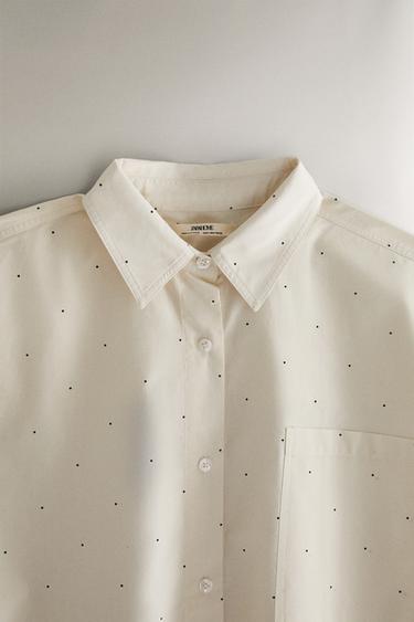 CHEMISE À POIS - Blanc cassé de Zara - Image 1