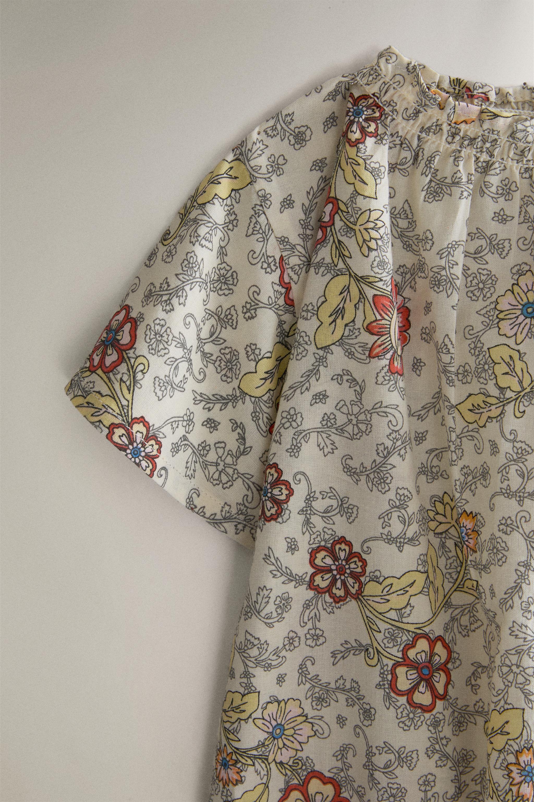 Детские комбинезоны Zara BABY FLORAL FOOTED ROMPER — фото 3