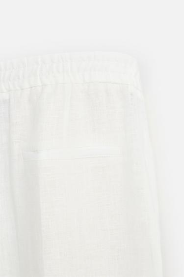 100% LINEN SUIT TROUSERS - White by Zara - Image 7