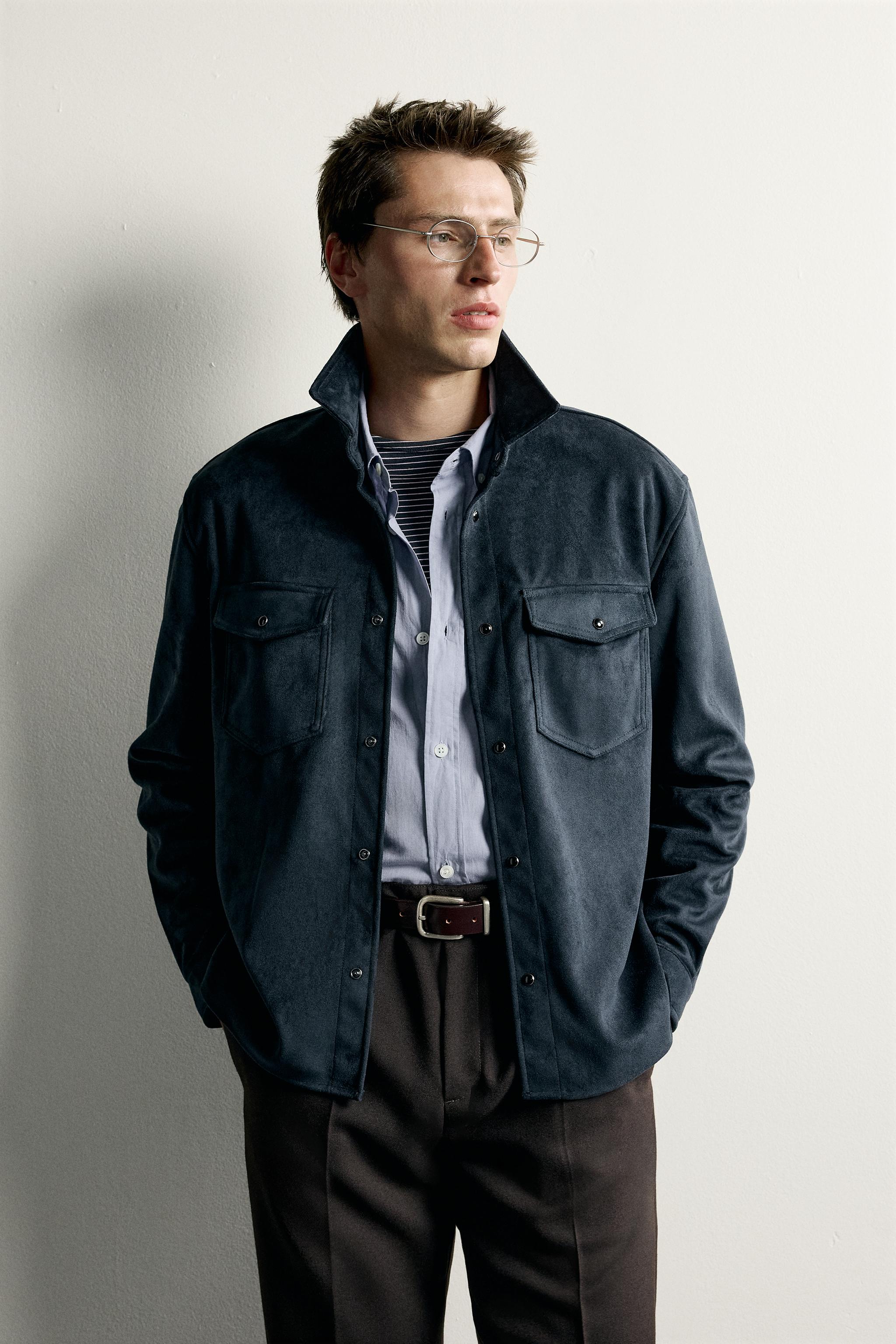 FAUX SUEDE OVERSHIRT