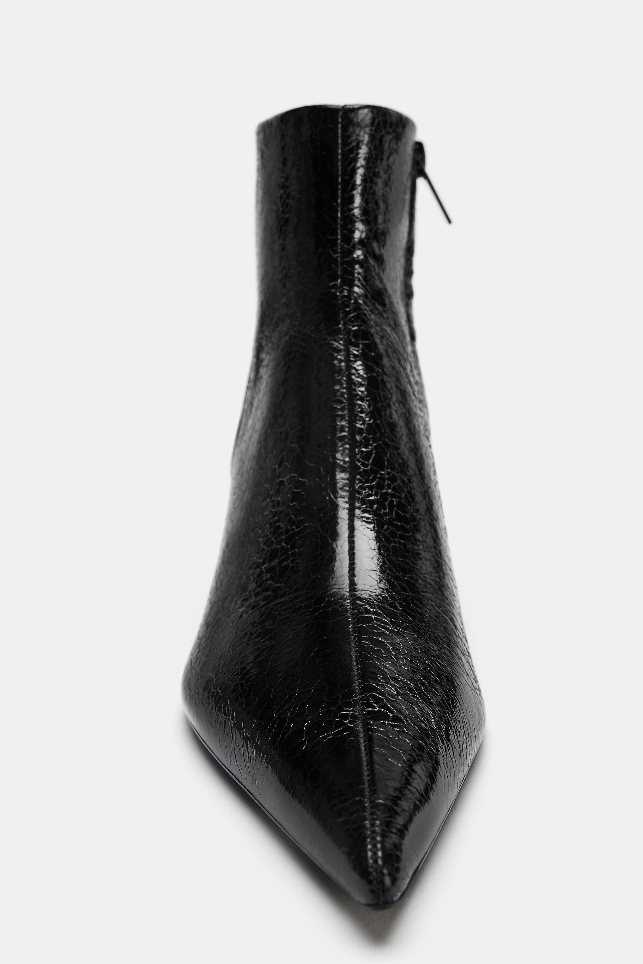 BOTTINES KITTEN HEEL À EFFET CRAQUELÉ