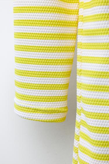 1-6 ANS/ COMBINAISON DE BAIN TEXTURÉE À RAYURES - Citron vert clair de Zara - Image 3