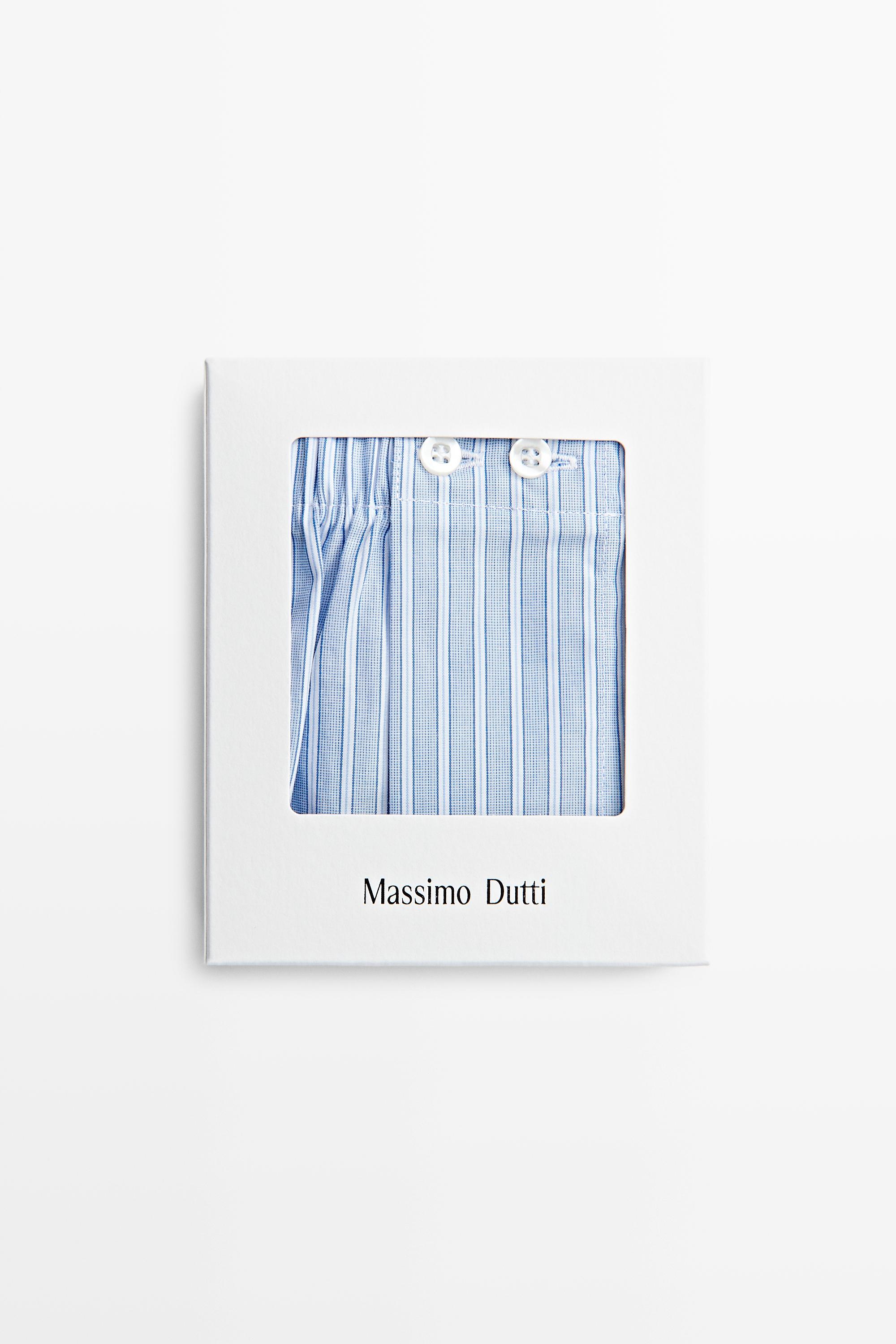100% cotton striped boxers — Sky blue