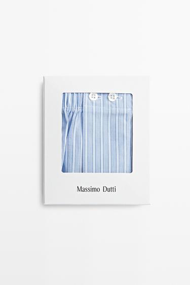 100% cotton striped boxers — Sky blue 1