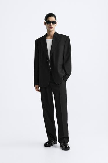 КОСТЮМНЫЕ БРЮКИ ИЗ СМЕСОВОЙ ШЕРСТИ — ЧЕРНЫЙ от Zara — изображение 0