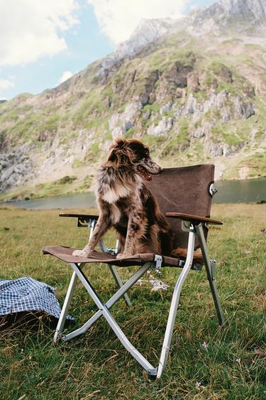 FOLDING CHAIR WITH HANDLE AND ARMRESTS - Chocolate brown by Zara