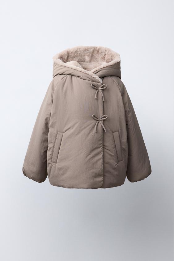 WATER-REPELLENT FAUX FUR COAT - Brown / Taupe by Zara - Image 0