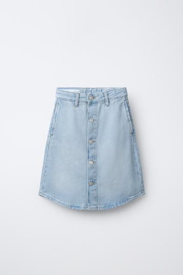 Zara MIDI SUKNJA OD TRAPERA S GUMBIMA – Plava