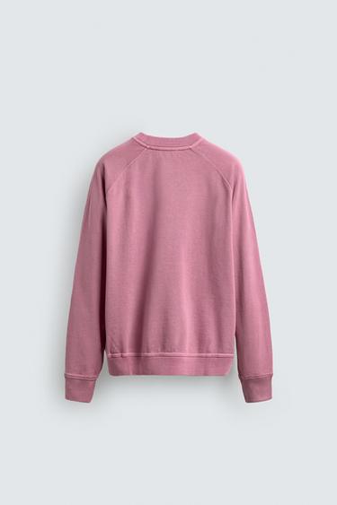 SWEAT RAS-DU-COU LAVÉ BASIQUE - or rose de Zara - Image 7