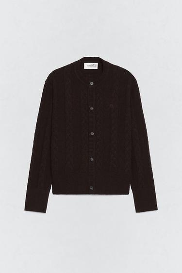 SOSHIOTSUKI x ZARA 울 브레이드 가디건 - Zara 초콜렛