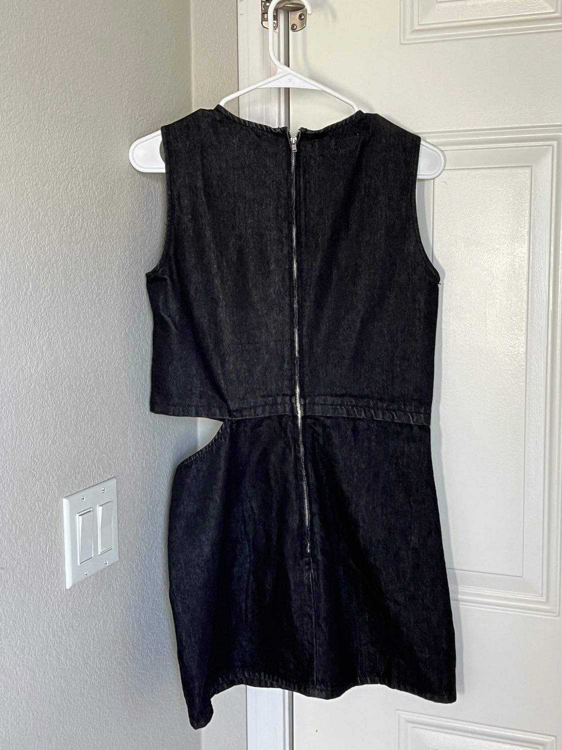 CUT OUT TRF DENIM DRESS - Image 3