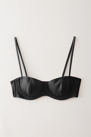 BEACH BIKINI TOP WITH UNDERWIRE - Black by Zara