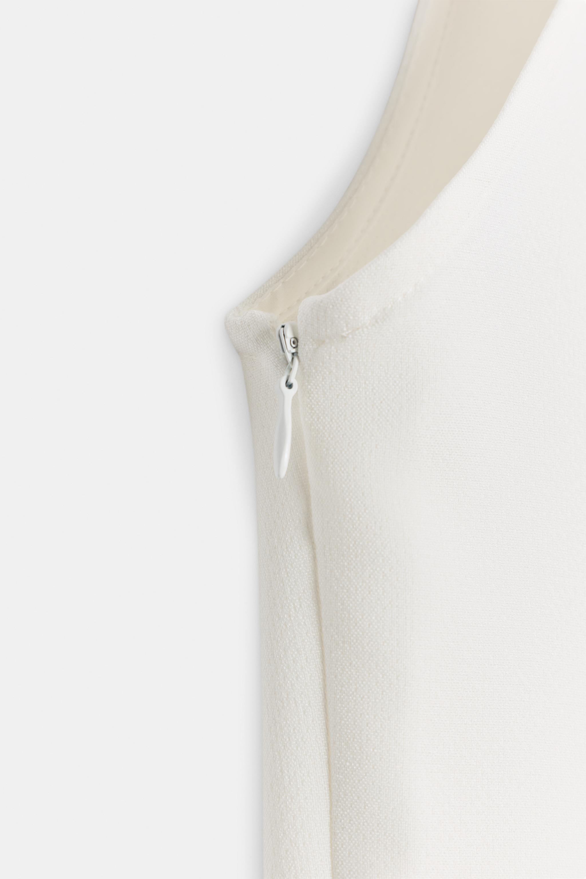 Женские платья Zara CONTRAST TRIM FROG FASTENING MIDI DRESS — фото 7