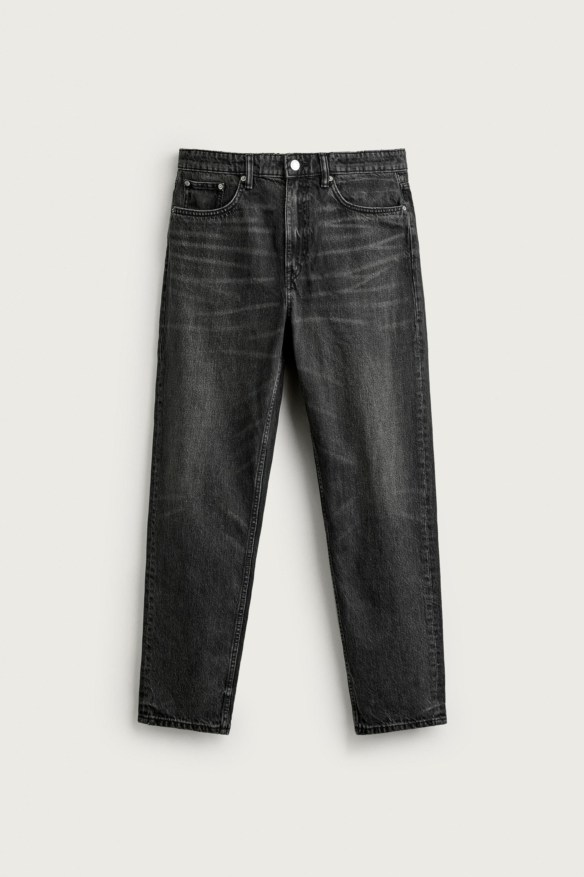 SLIM TAPERED FIT JEANS — Charcoal