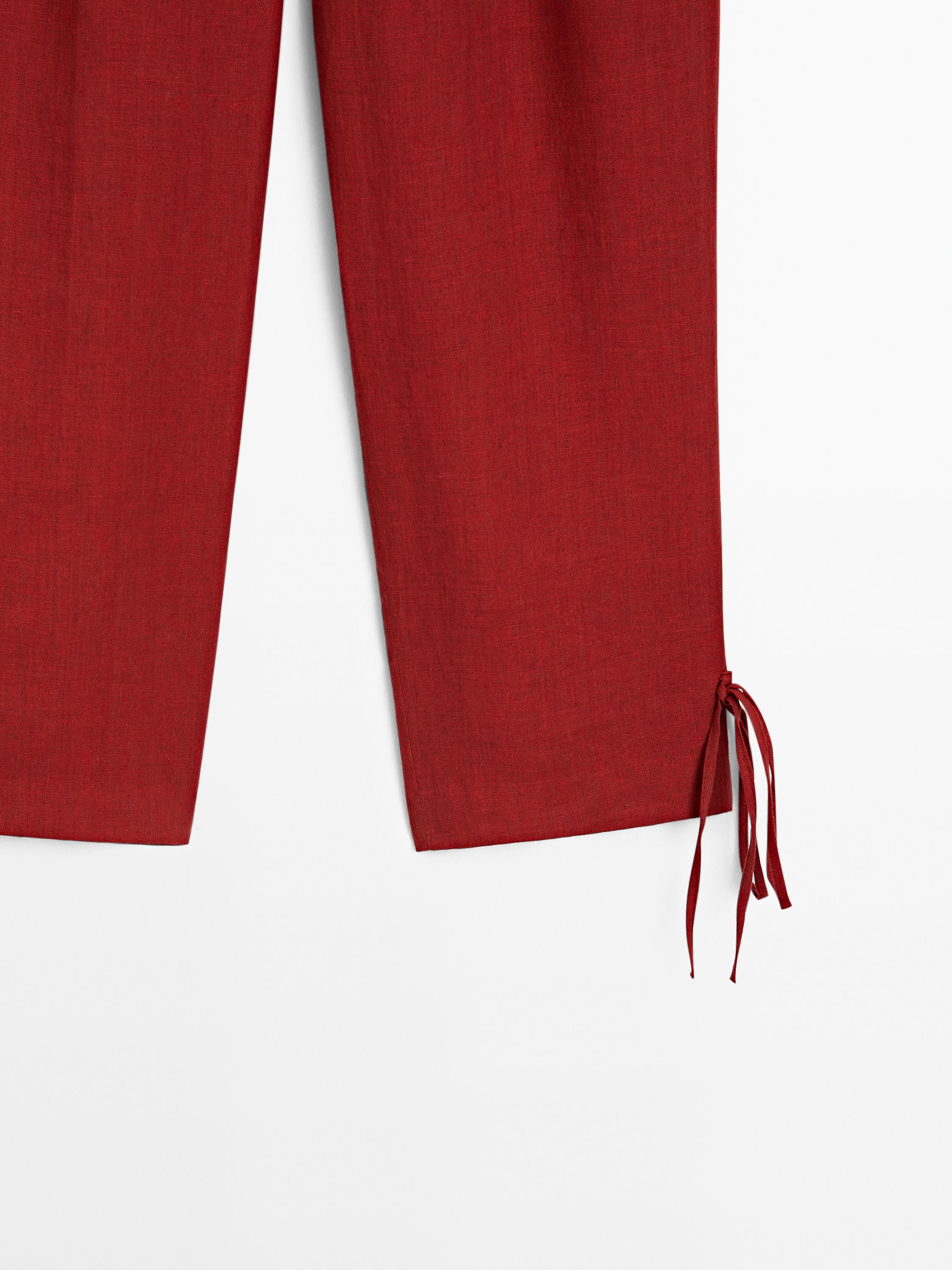 Pantalon nœud 100 % lin