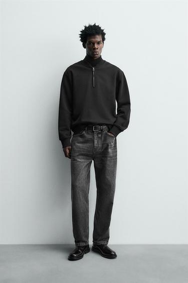 Zara 合身直筒及踝牛仔褲 - 黑色 - 圖片 0