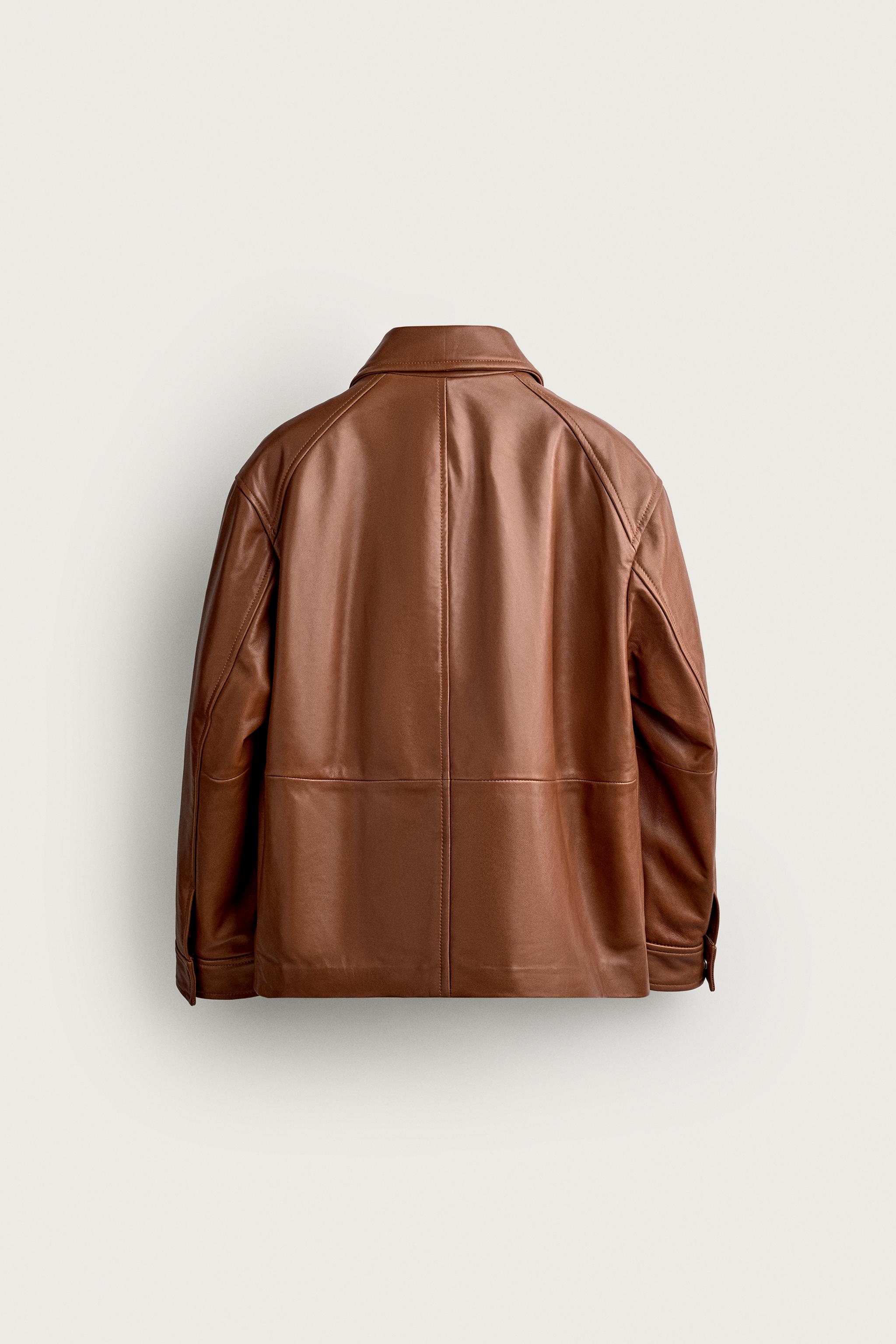 BLOUSON REGULAR FIT EN CUIR