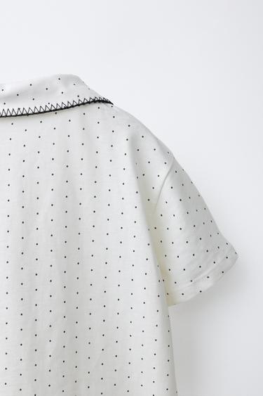 AGES 6-14 / POLKA DOT SHIRT PYJAMAS - Ecru by Zara - Image 6