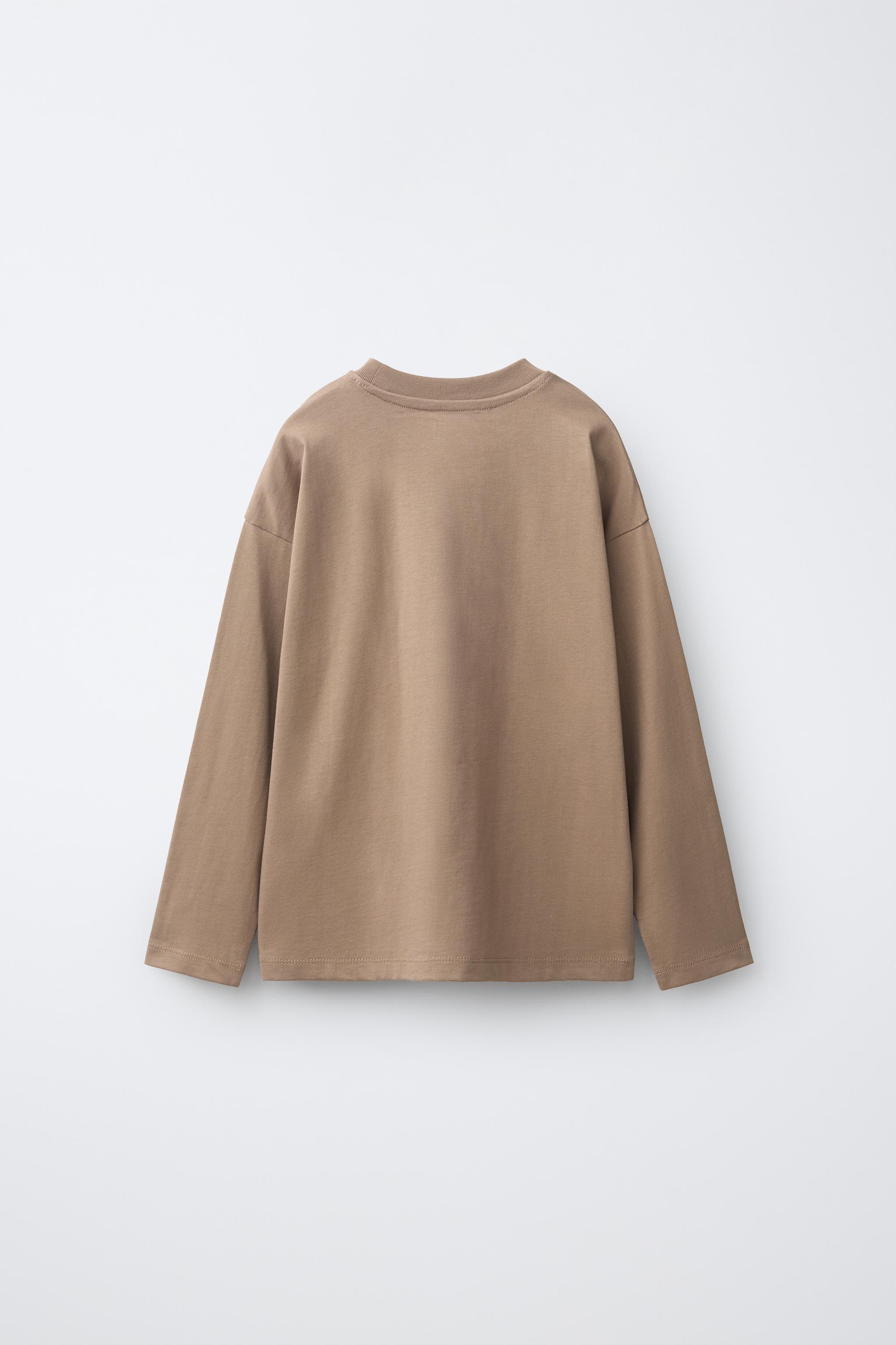 PLAIN T-SHIRT — Light brown