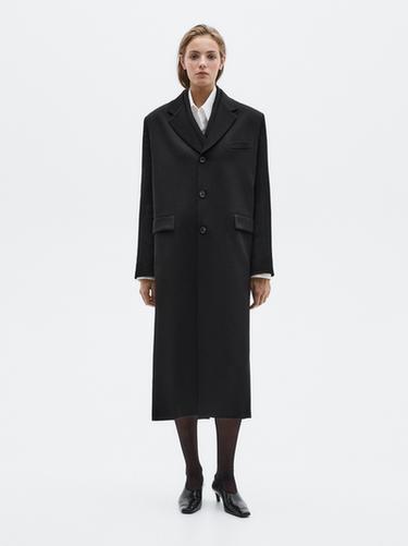 Zara Long 100% wool coat - LIMITED - Black - Image 0