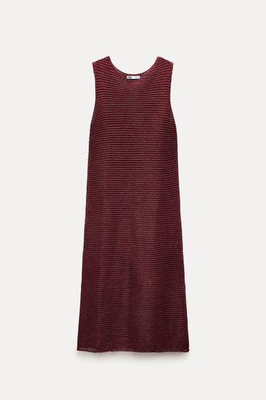 VESTIDO PUNTO ESTRUCTURA - Berenjena de Zara