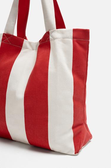 SAC SHOPPER EN TISSU - Rouge de Zara - Image 2
