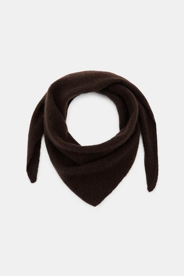 WOOL BLEND BANDANNA - Brown by Zara