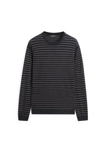 Zara Striped long sleeve knit sweater - Navy blue