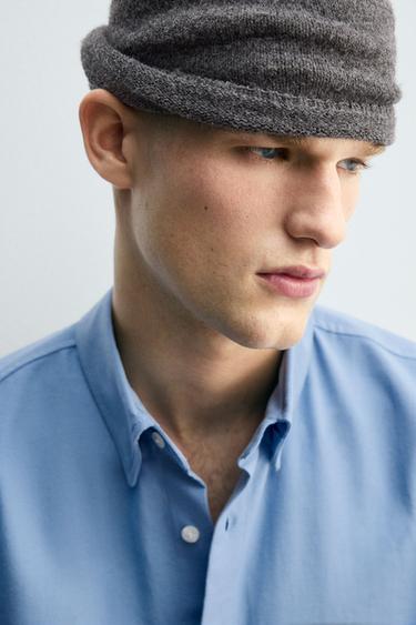 CHEMISE STRUCTURÉE OXFORD À POCHE - Bleu roi de Zara - Image 5