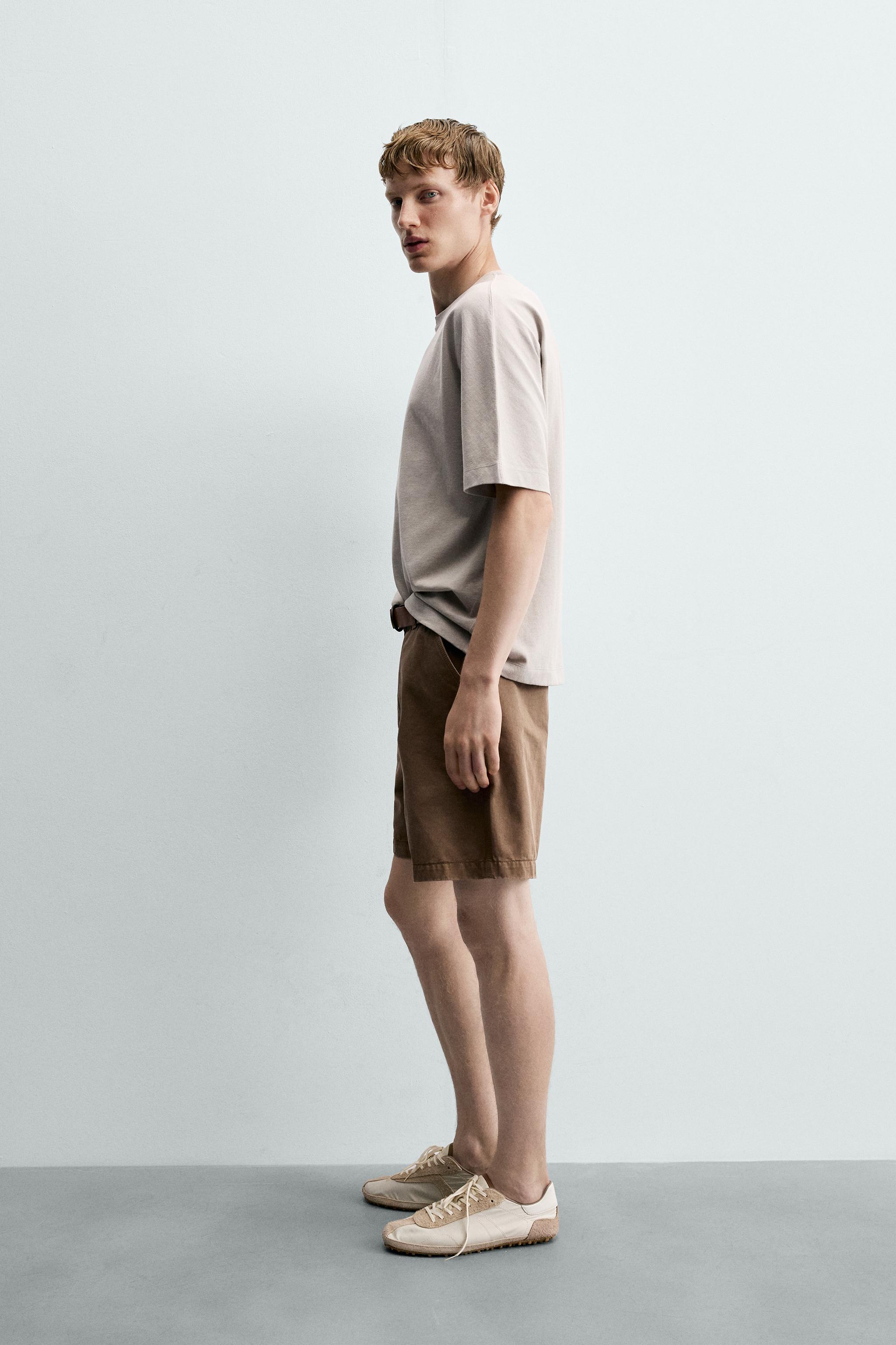 Мужские футболки Zara HEAVYWEIGHT BOXY FIT T-SHIRT — фото 4