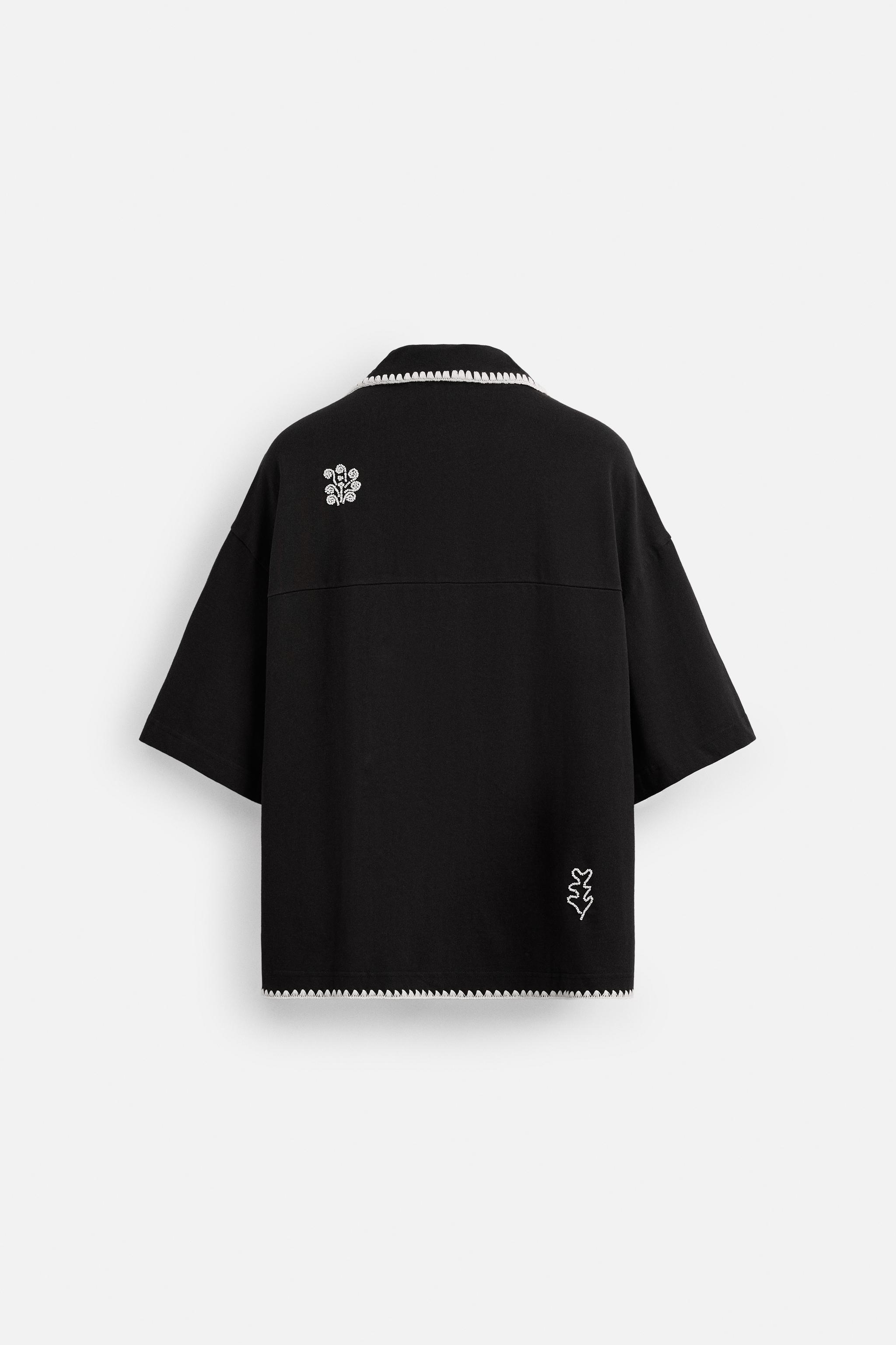 CHEMISE BRODERIES CONTRASTE