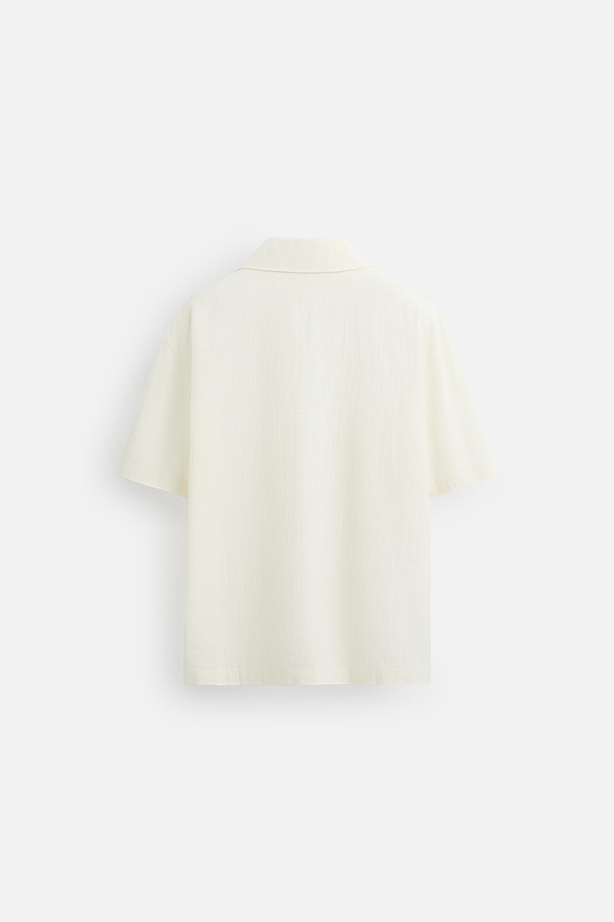 【ZARA】フローラル刺繍入りシャツ 7200/401/251 FLORAL EMBROIDERED SHIRT - Oyster-white | ZARA United States