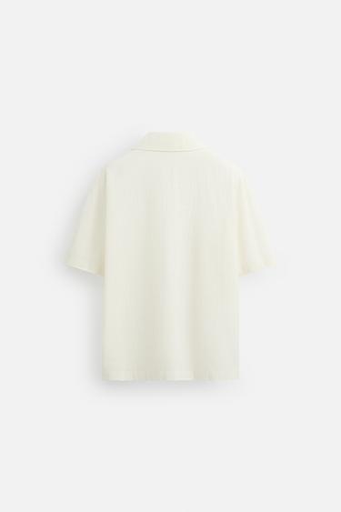 CHEMISE BRODÉE FLORALE - Blanc cassé de Zara - Image 8