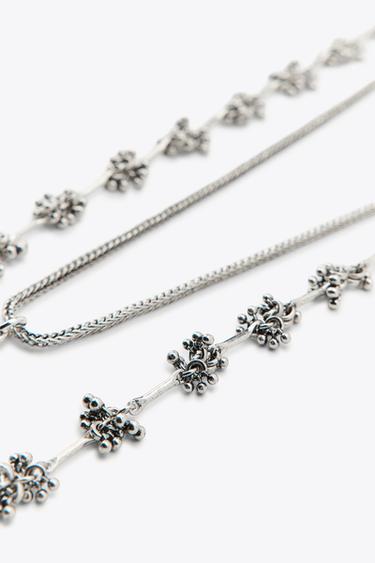 PACK OF 2 NECKLACES WITH PIECES AND BOTTLE - Silver by Zara - Image 4