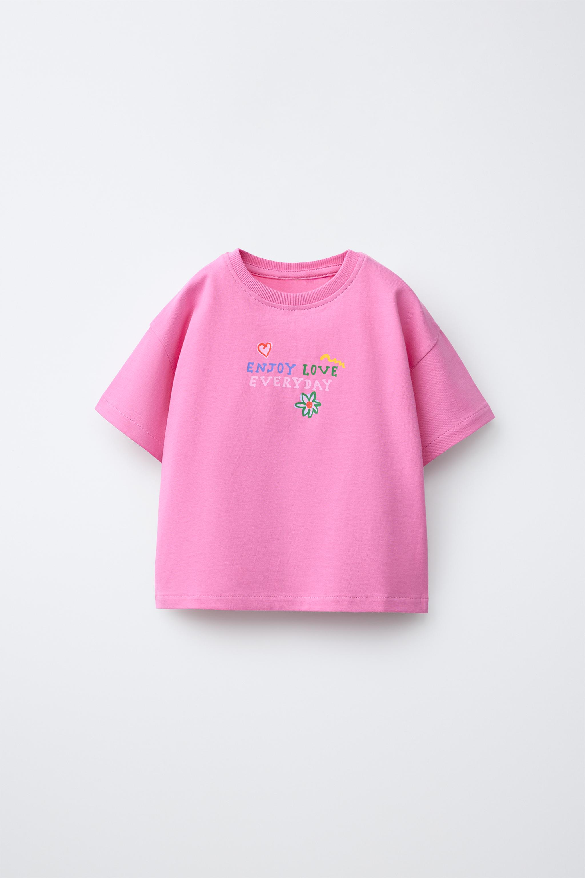 TEXT PRINT T-SHIRT — Dark pink