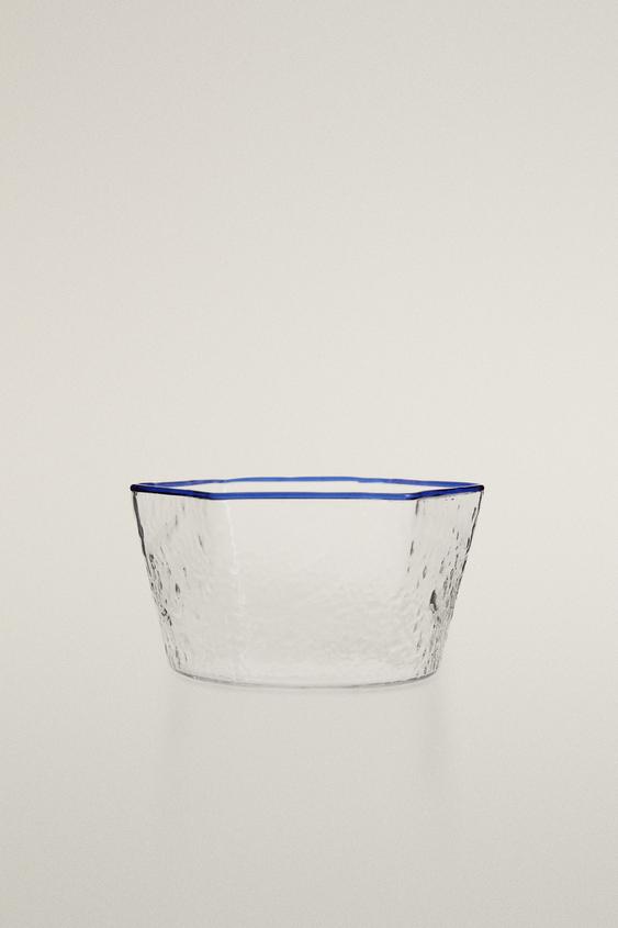 HEXAGONAL BOROSILICATE BOWL - Blue by Zara - Image 0