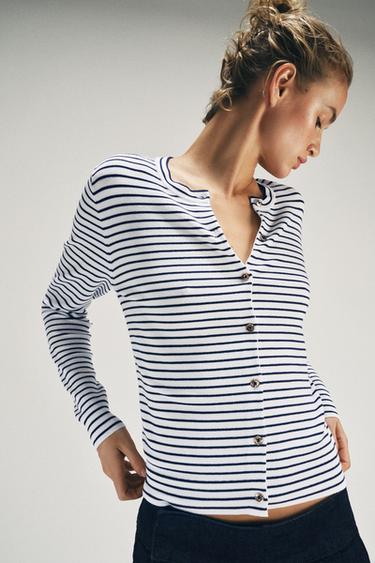 STRIPED KNIT CARDIGAN - striped by Zara - Image 2