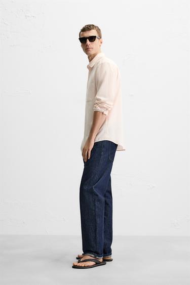 CHEMISE REGULAR FIT - Rose clair de Zara - Image 3