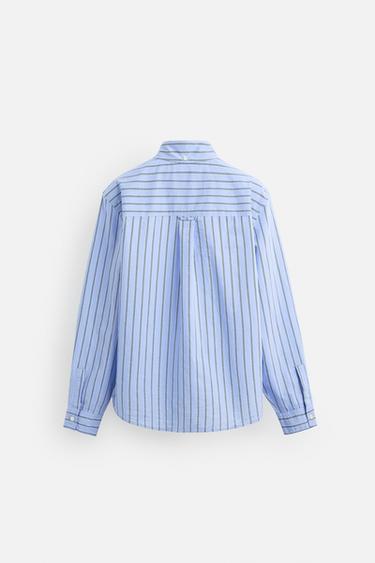 RELAXED FIT STRIPED SHIRT - Sky blue by Zara - Image 7