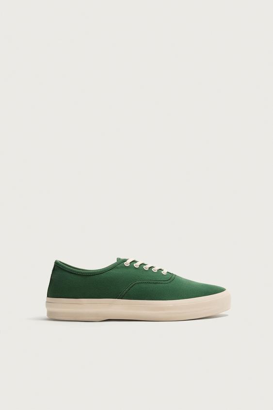 TENIS DE TEJIDO - Verde de Zara - Imagen 0